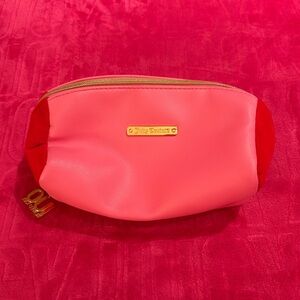 Juicy Couture Pink Makeup Bag Cosmetic Pouch Gold Zipper
